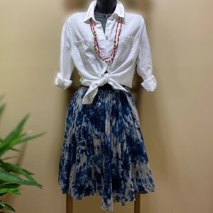 Boho Chic Gray and Blue Tie Dye Mini SZ S